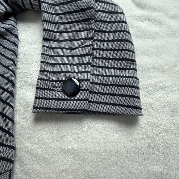 Cabi Womens Navy White Striped Button Front Long-Sleeve Jacket Small Style 5474 - Picture 7 of 11